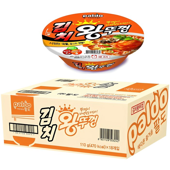 왕뚜껑 김치 110g, 18개 왕뚜껑 김치 110g, 18개