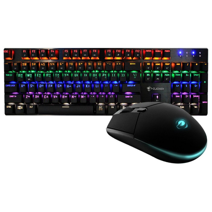 지클릭커 기계식 키보드 마우스 세트 청축, 혼합색상, GMK-510X Special, 일반형