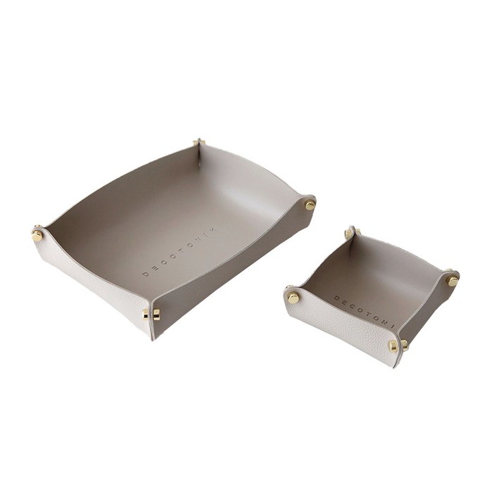 데코토닉 플레인 레더 트레이 L  S, 웜그레이, 1세트