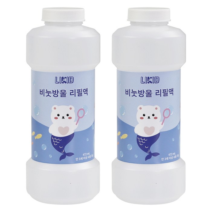 라이키드 비눗방울 리필액 LIKBS03 472ml, 2개