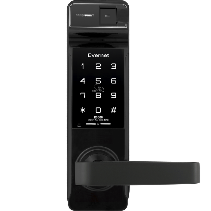 에버넷 무타공 레버형 주키 번호 카드 지문 도어락 RS500 방문설치