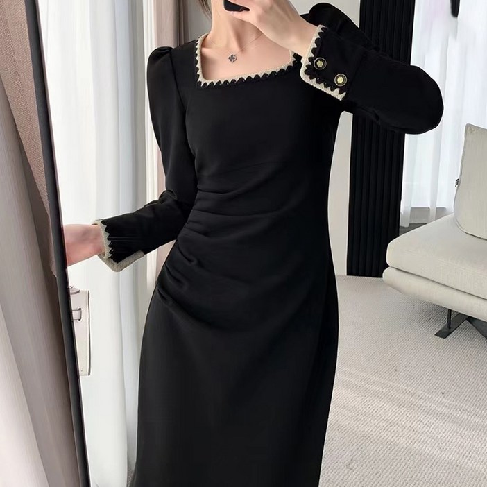 비비에모 퀸 스퀘어 슬림 라인 원피스 04988 빅사이즈 포함