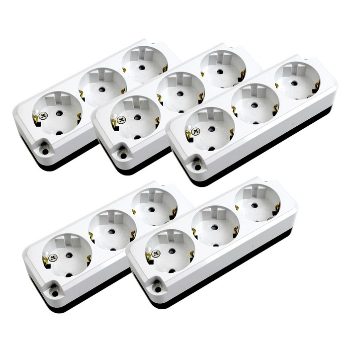 접지 노출 나사타입 콘센트 3구