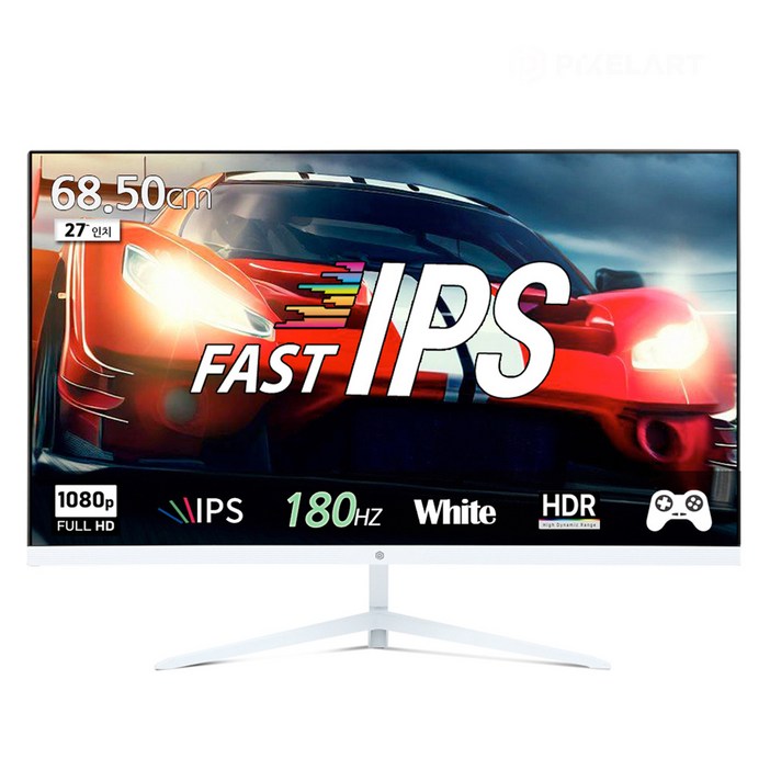 픽셀아트 FHD Fast IPS 180Hz 모니터 화이트, 68cm, PA2718W무결점