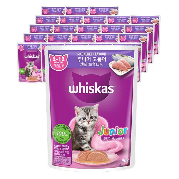 위스카스 주니어 고양이 주식파우치