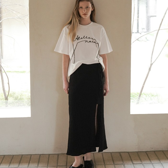 아틀리에나인 여성용 로즈 리본 셋업 스커트 SK5010