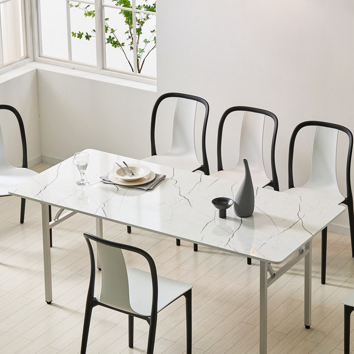 아이캔컴퍼니 국내생산 모모 접이식 E0 LPM상판 책상 식탁 테이블 1800 방문설치