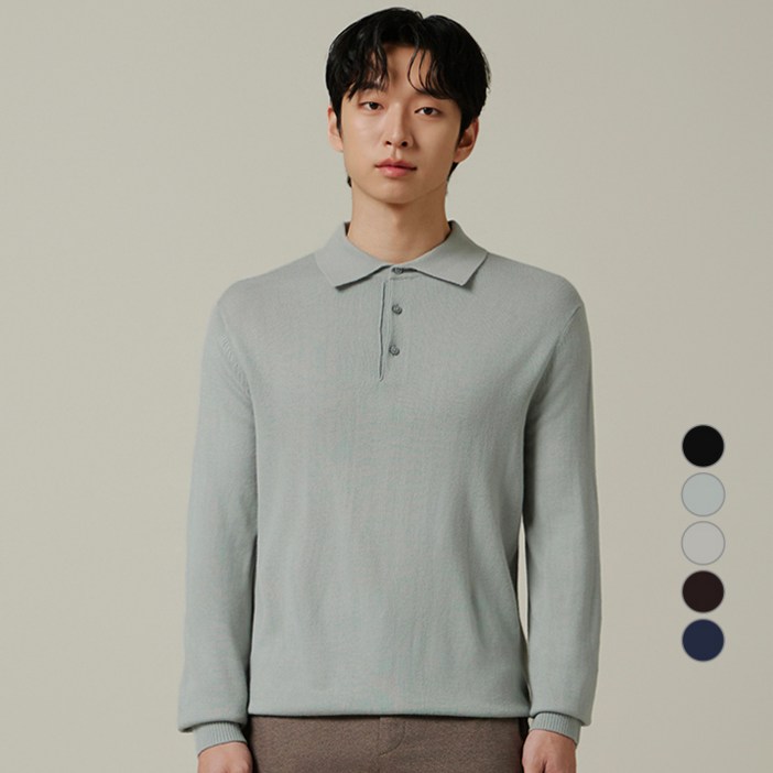 지오지아 남성용 캐시필 플레인 티에리 니트 AEF4ET1103