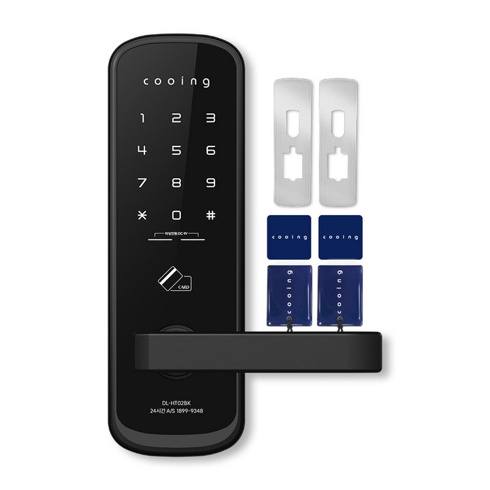 쿠잉전자 무타공 디지털 도어락 + 보강판 세트 DL-HT02BK, DL-HT02BK, 방문설치