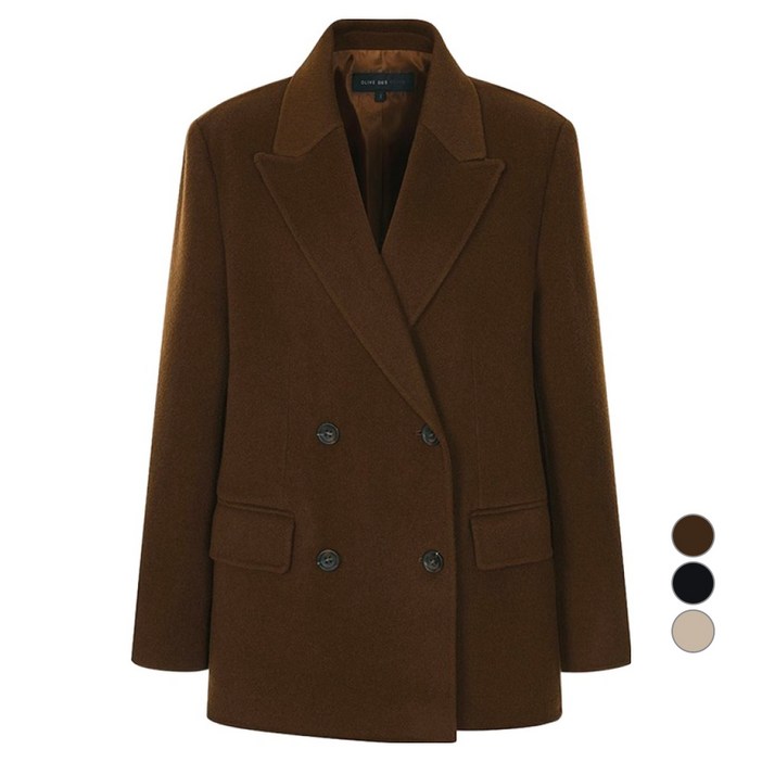 올리브데올리브 여성용 테일러드 카라 핸드메이드 자켓