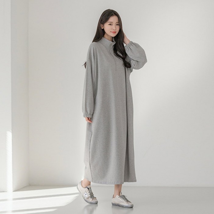 슈가펀 트로일 쭈리 지퍼 롱원피스