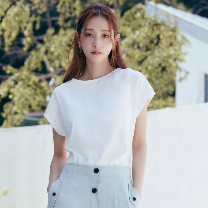 클라비스 여성용 어깨 셔링 티셔츠