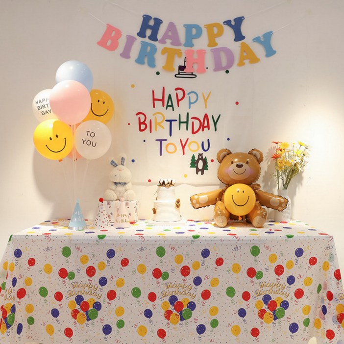 미니모 생일 파티 테이블 식탁보