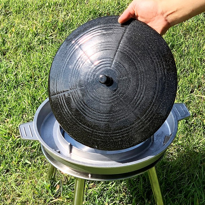 베어독스 기름받침대  솥뚜껑 무쇠 불판 32cm 세트, 혼합색상, 1세트