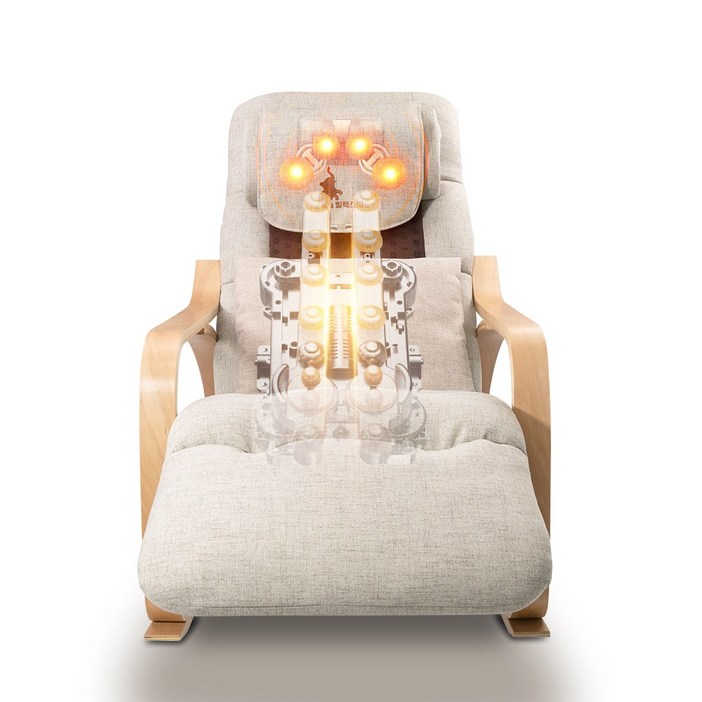 릴렉스파 안마의자 전신 마사지 흔들의자 1인용 소파, 오크 색