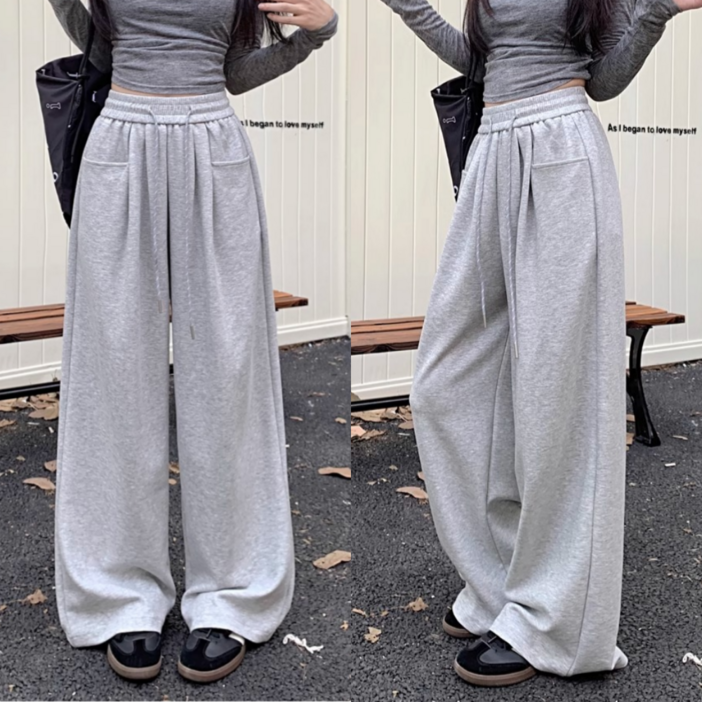 앤드유 봄가을 여성 데일리 핀턱 와이드 빅사이즈 고퀄리티 트레이닝 팬츠