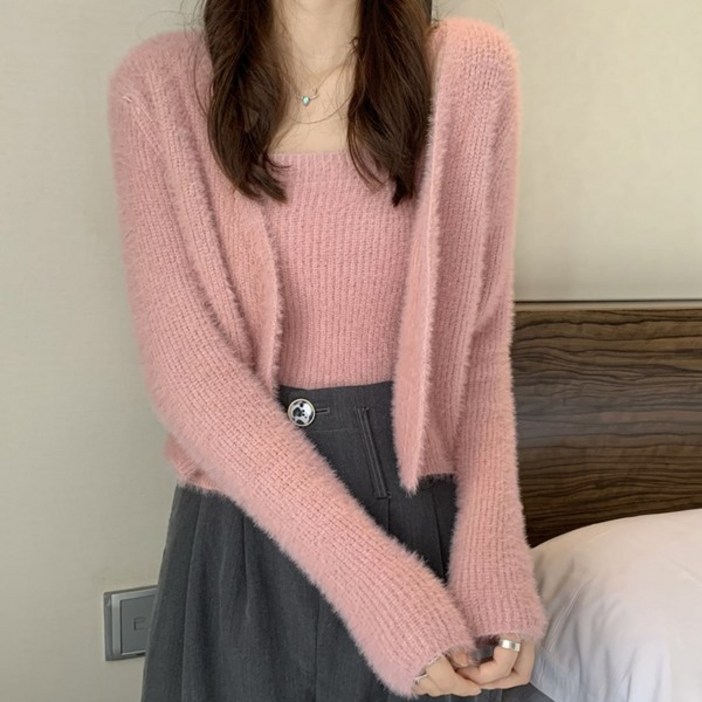 루나걸 여성용 마치 이너 가디건 투피스 세트 L24WTPS100829