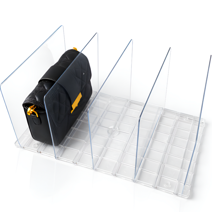 리비움 간격조절 아크릴 가방 보관함 4칸, 1개, 투명