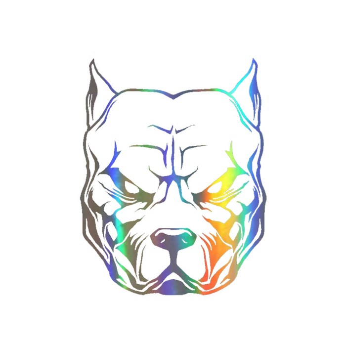 킹콩 핏불테리어 불독 홀로그램 반사 스티커