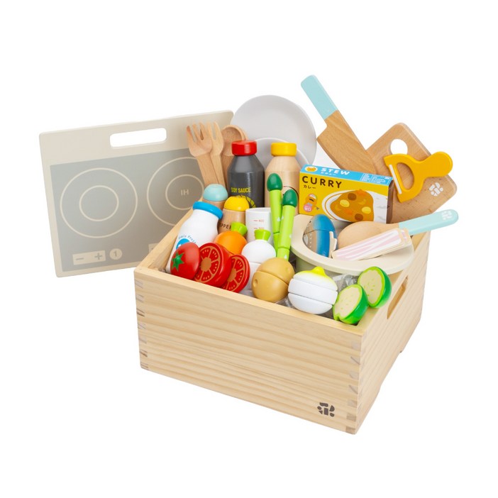 우디푸디 보글보글요리세트 원목 내장 자석 주방놀이