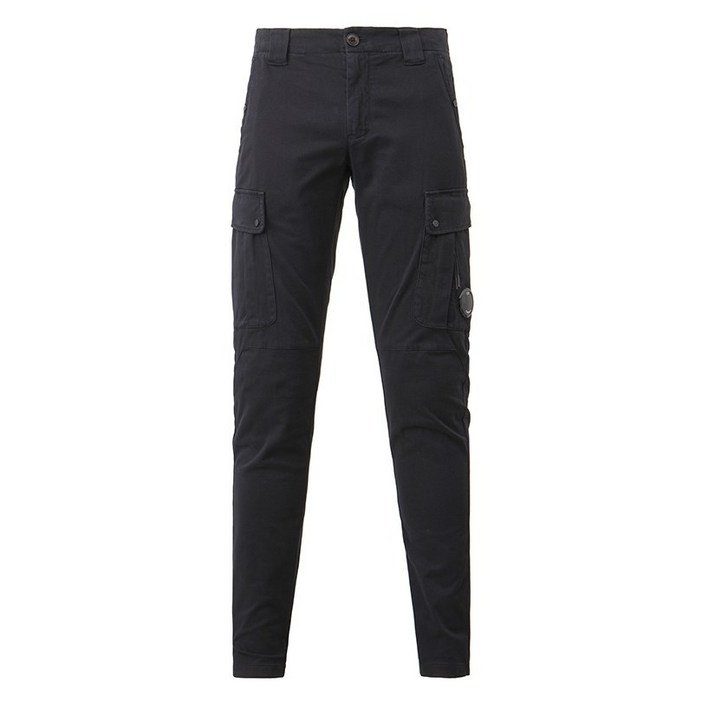 CP COMPANY 렌즈와펜 가먼트 다이드 코튼 카고 팬츠 블랙 13CMPA360A005479G