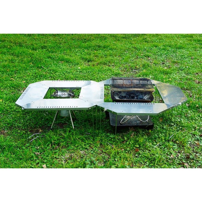 스노우 피크 스타일 지카로 육각 바베큐 조립테이블 테이블 34인용