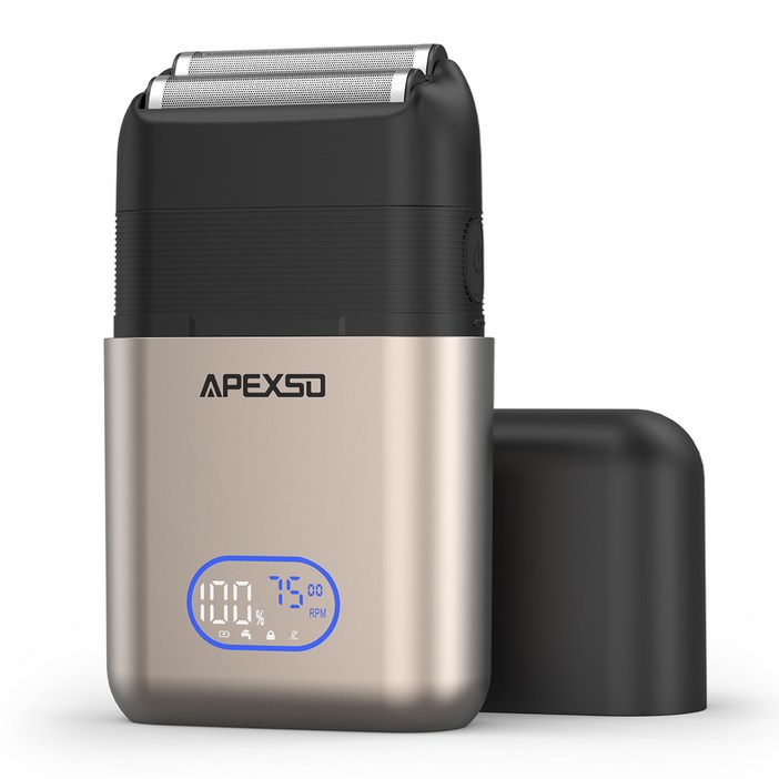 APEXSO 남자 전기면도기 휴대용 면도기 고출력 왕복면도기 건습식 IPX6방수 LED 디스플레이 C타입충전