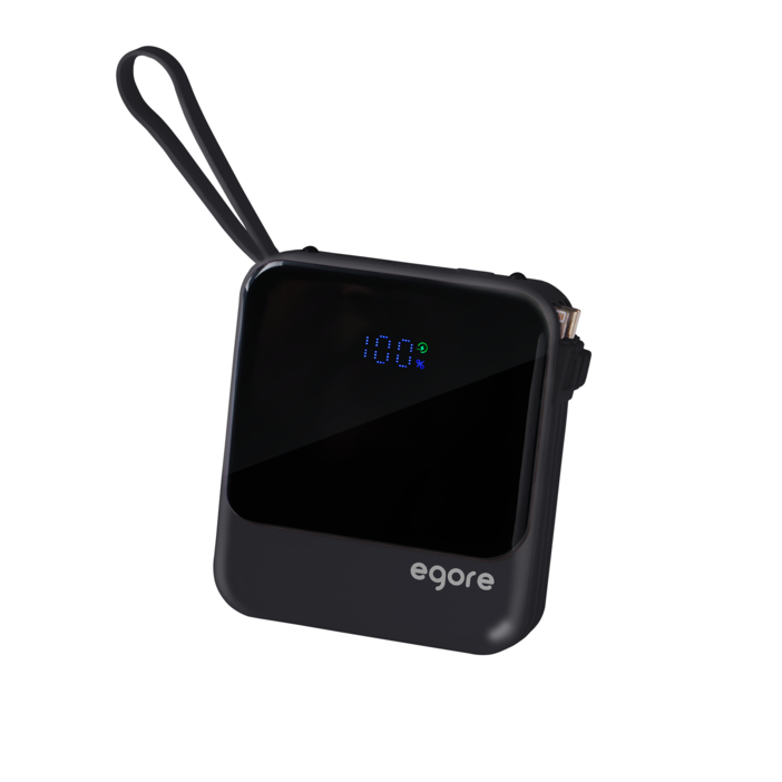 에고르 PD 22.5W 고속충전 일체형 보조배터리 10000mAh, 블랙
