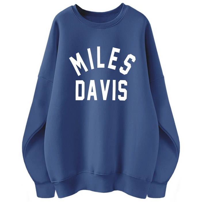 엠제이스타 남녀공용 오버핏 맨투맨 MILES 여성 여자 레터링 긴팔 티셔츠