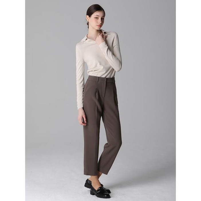 쉬즈미스 원턱 테이퍼드 하프 밴딩 팬츠 택가격 198000원