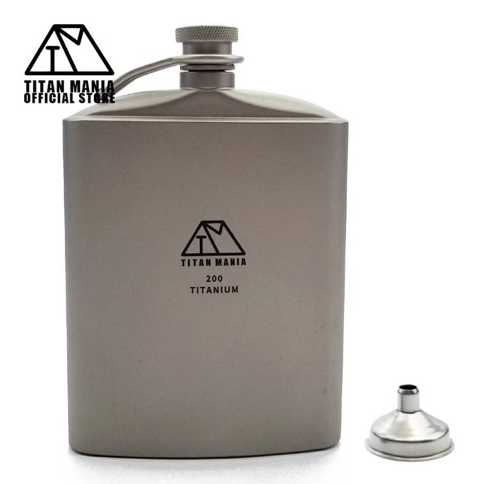 타이탄 매니아 티타늄 U 타입 스키틀 200ml 캠핑 술 위스키 병 힙 플라스크 휴대용, 단일 옵션, 1개