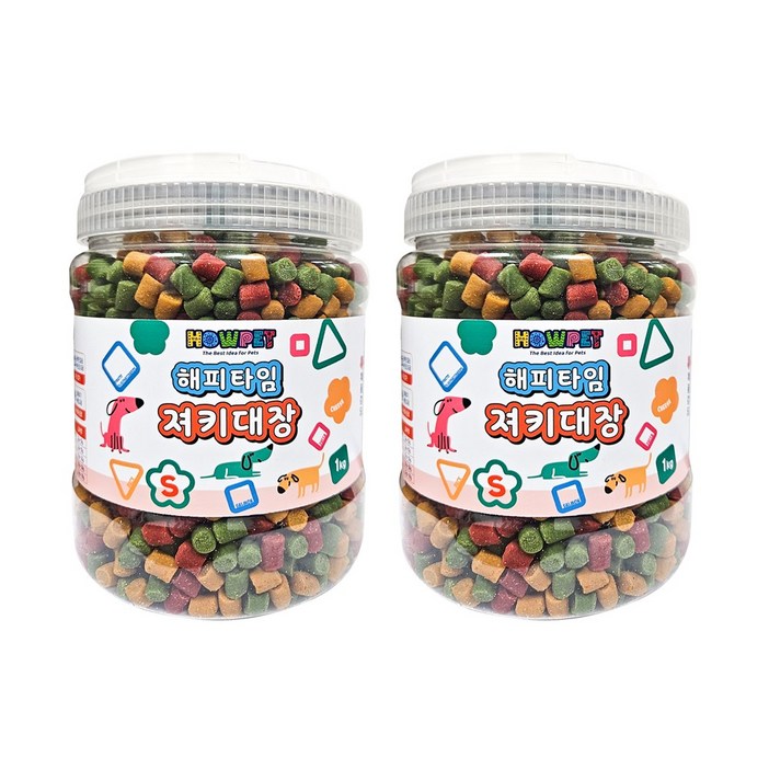 하우펫 해피타임 져키대장 S 1kg x 2개 가수분해 알러지 예방 강아지 노즈워크 칭찬간식 교육용 훈련용 황태져키 대용량, 2개, 1kg, 져키S