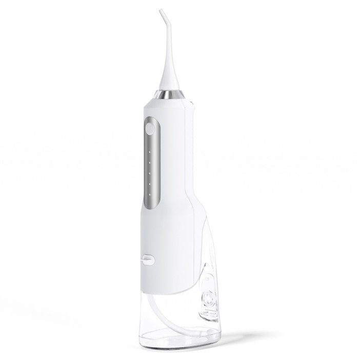 휴대용 무선 구강세정기 IPX7 방수5개 노즐팁 포함, 화이트, C10S