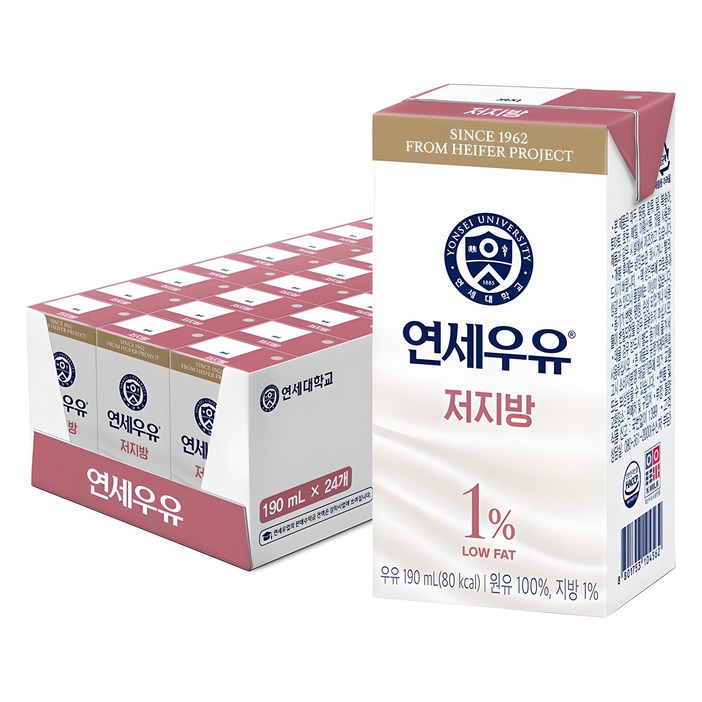 연세우유 저지방, 190ml, 24개
