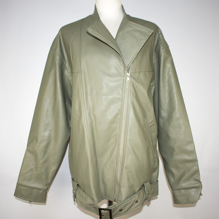 자바구제 958.육육걸즈 사선집업 인조가죽자켓정품여성 66