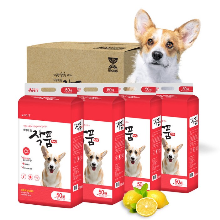 작품패드 50매 레드 x4개 강아지배변패드 배변유도 애견패드