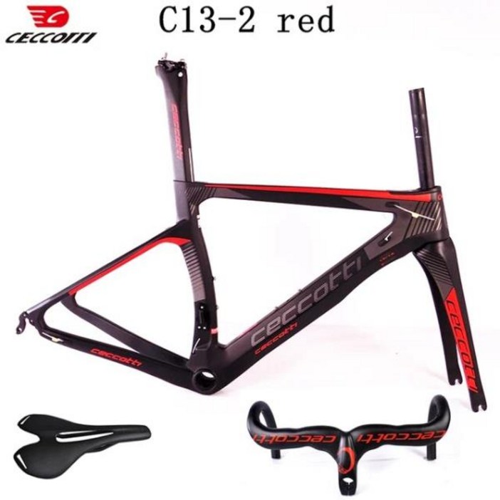 호환품 CECCOTTI T1000 풀 카본 로드 프레임, BSA 및 림 브레이크 자전거 사용 가능