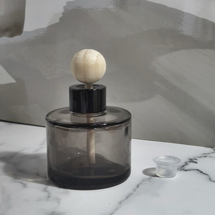 디퓨저용기  원형 컬러 블랙 100ml  사탕볼우드스틱 대 포함 , 골드, 100ml, 1개