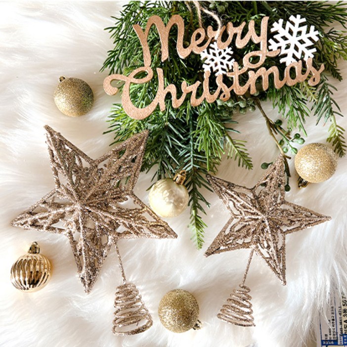 왓위셀 크리스마스트리 꼭대기 탑 별 3size 장식 소품 트리 오너먼트, 1개