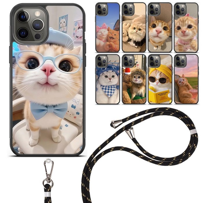 이쁜 고양이 스트랩 케이스 아이폰5 아이폰6 아이폰7 아이폰8 아이폰SE2 아이폰SE3 X XR XS MAX