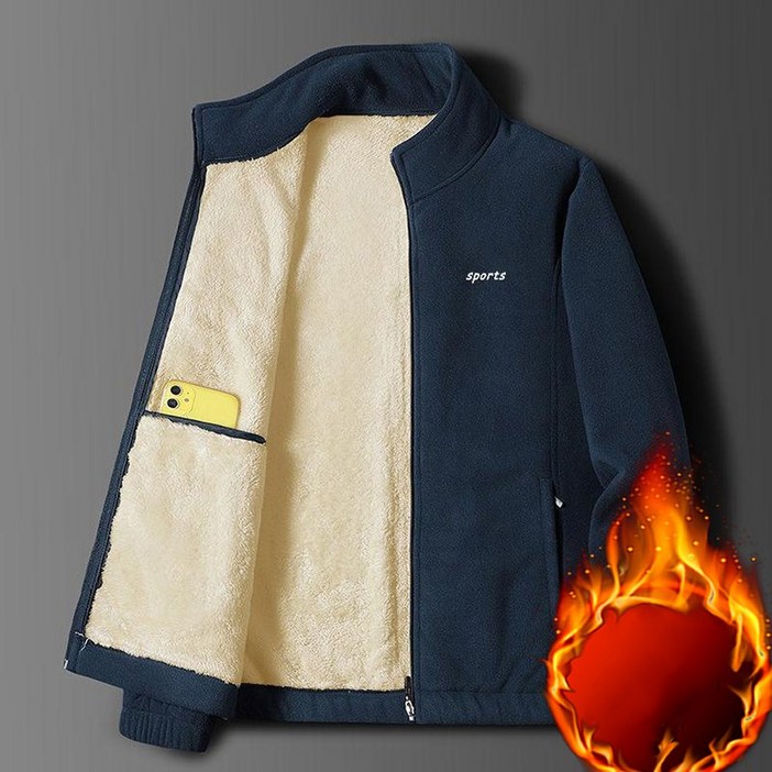 남성 가을 겨울 기모 플리스 코트 캐주얼 맨투맨 코트 잠바 베이직 슬림자켓 루즈핏 집업 점퍼 가디건 D99U