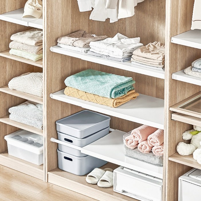 무타공마켓 2세대 철제 강력 압축봉 선반 옷장 베란다 압축선반