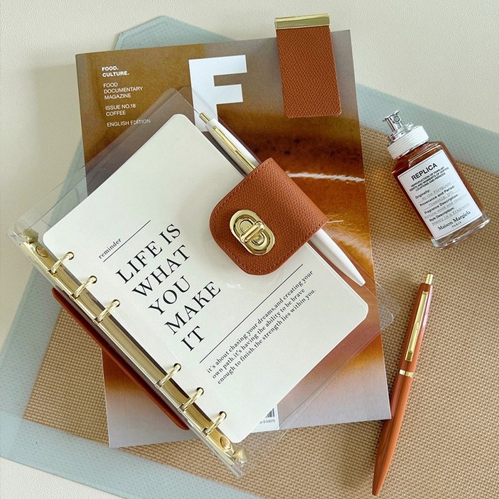 투명 다이어리 생각정리 노트 6공 만년형, 카멜