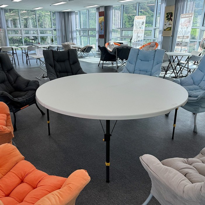 브로몰딩 원형 테이블 대형  접이식 야외테이블 식탁 카페 행사용 1820