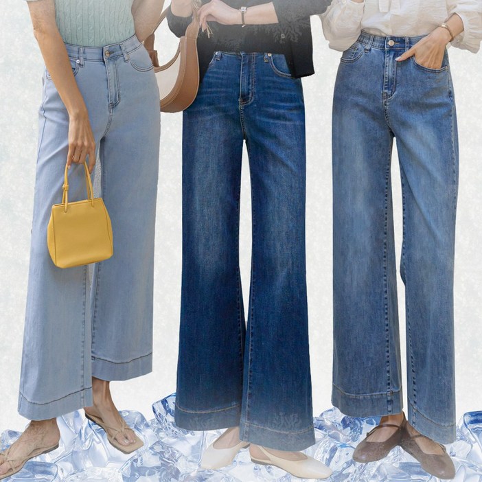앤더데이 여성용 내몸이 편한 넓은 밑단 스판 와이드진