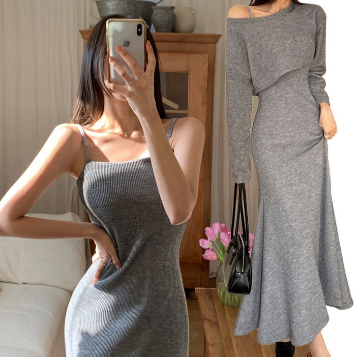 떳다그녀 메이피 니트 원피스 세트