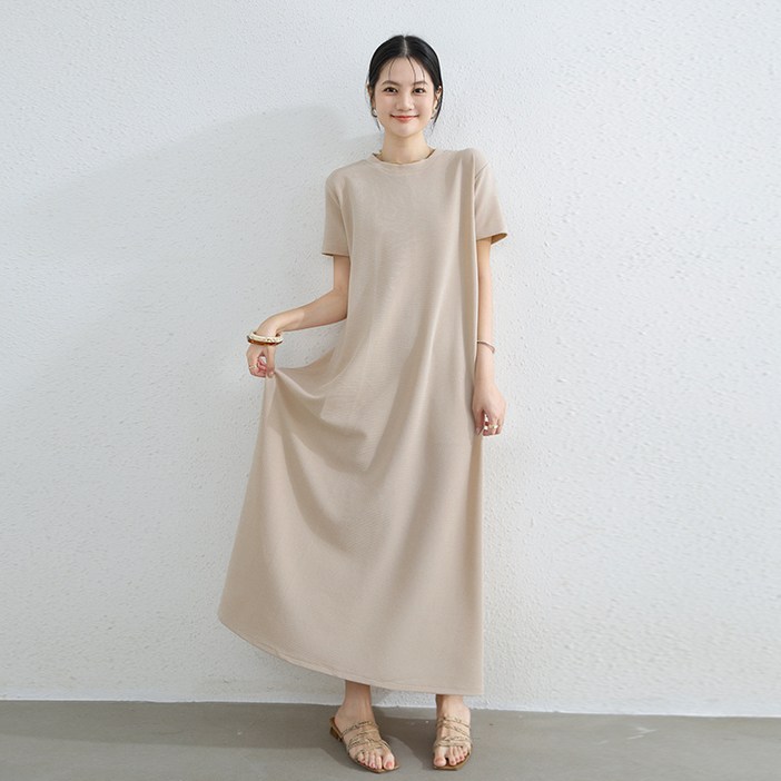 여성 라운드 빅사이즈 롱 원피스