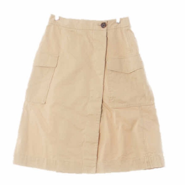 6542 빈폴 베이지 면 포켓랩미디스커트 6792