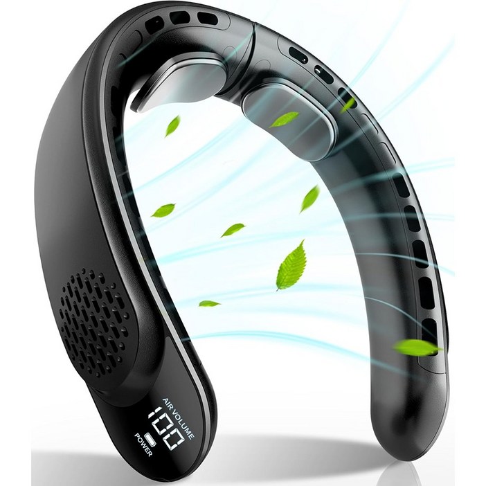 SmartGo 무선 휴대용 넥밴드 선풍기 저소음 목걸이 선풍기 아이스 냉각 3단 에어컨선풍기