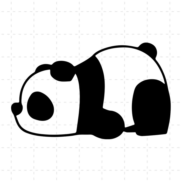 일상의품격 아기 판다 귀여운 곰 차량 데코 스크레치 커버 스티커 팬더 데칼 차량용스티커, 1개, 블랙